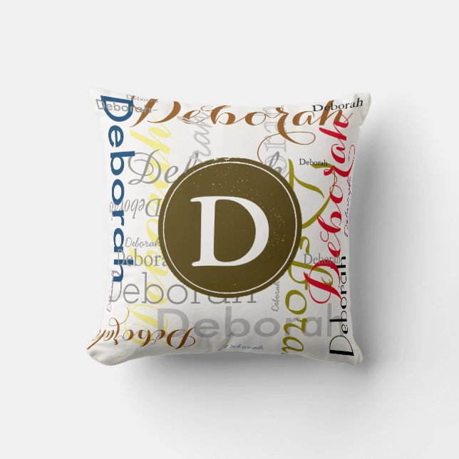 Monogramm mit Designnamen Stildekoration Kissen (Vorderseite)