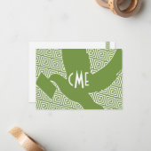 Monogramm mit Dockingnotiz für griechische Schlüss Mitteilungskarte (Vorderseite/Rückseite Beispiel)