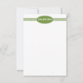 Monogramm mit Dockingnotiz für griechische Schlüss Mitteilungskarte (Rückseite)