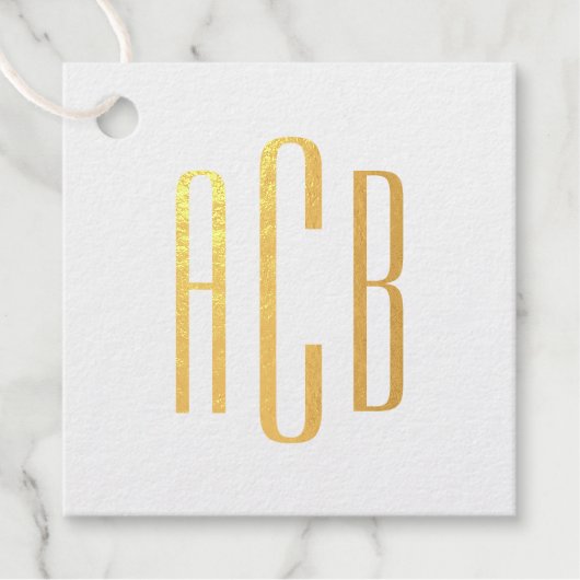 Monogramm mit drei Buchstaben Geschenkanhänger (Vorderseite)
