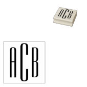Monogramm mit drei Buchstaben Gummistempel (Stempel)