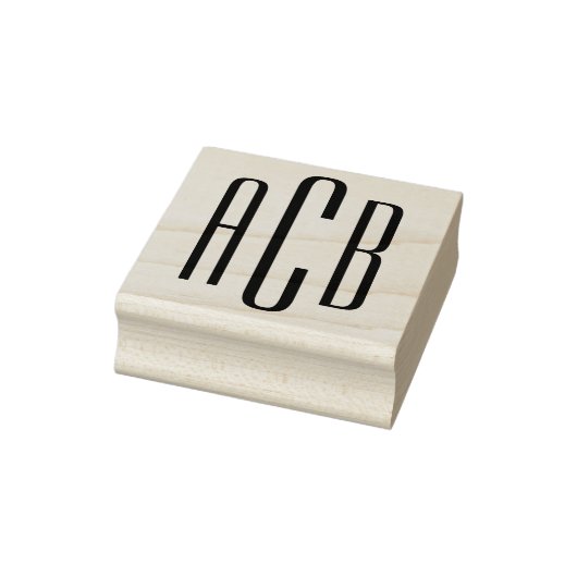 Monogramm mit drei Buchstaben Gummistempel (Stempel)