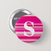 Monogramm mit einem bunten gestreiften Hintergrund Button (Vorne & Hinten)