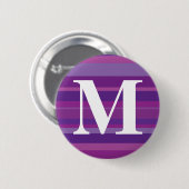 Monogramm mit einem bunten gestreiften Hintergrund Button (Vorne & Hinten)