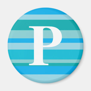 Monogramm mit einem bunten gestreiften Hintergrund Magnet