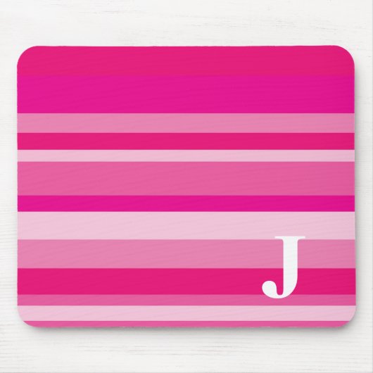 Monogramm mit einem bunten gestreiften Hintergrund Mousepad (Vorne)