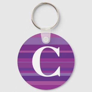 Monogramm mit einem bunten gestreiften Hintergrund Schlüsselanhänger
