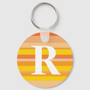 Monogramm mit einem bunten gestreiften Hintergrund Schlüsselanhänger