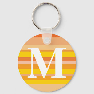 Monogramm mit einem bunten gestreiften Hintergrund Schlüsselanhänger