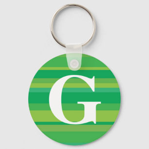 Monogramm mit einem bunten gestreiften Hintergrund Schlüsselanhänger