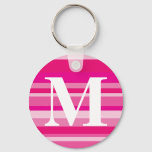 Monogramm mit einem bunten gestreiften Hintergrund Schlüsselanhänger