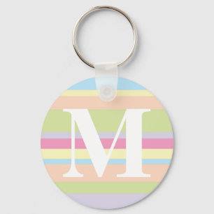 Monogramm mit einem farbigen Streifen - m Schlüsselanhänger