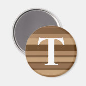 Monogramm mit einem farbigen Streifen - T Magnet (Vorderseite/Rückseite)