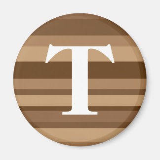 Monogramm mit einem farbigen Streifen - T Magnet