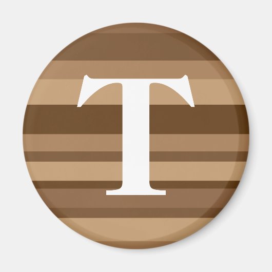 Monogramm mit einem farbigen Streifen - T Magnet (Vorne)