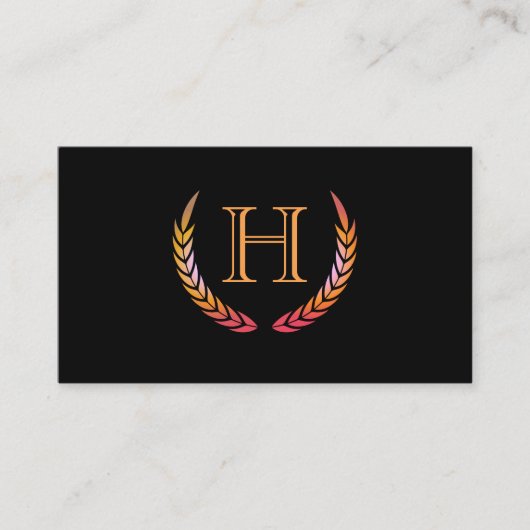 Monogramm mit Elementen (orange) Visitenkarte (Vorderseite)
