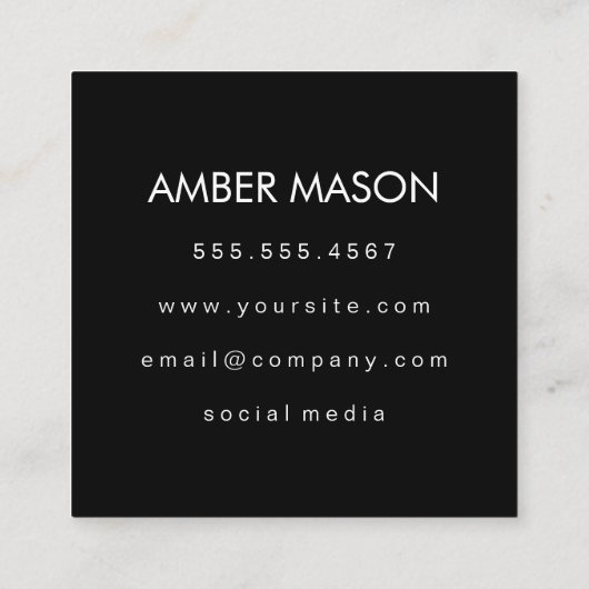 Monogramm mit Elementen Quadratische Visitenkarte (Rückseite)