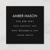 Monogramm mit Elementen Quadratische Visitenkarte (Rückseite)