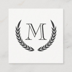 Monogramm mit Elementen Quadratische Visitenkarte