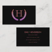 Monogramm mit Elementen (rosa) Visitenkarte (Vorne/Hinten)
