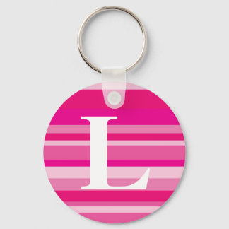 Monogramm mit farbenfroher Streifenunterlage - L Schlüsselanhänger
