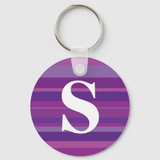 Monogramm mit farbenfroher Streifenunterlage - S Schlüsselanhänger