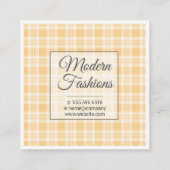 Monogramm mit Flannel-Muster Quadratische Visitenkarte (Rückseite)