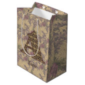 Monogramm mit floralen Anfangsbuchstaben Ein elega Mittlere Geschenktüte (Rückseite Schrägansicht)