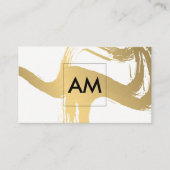 Monogramm mit gebürsteten Imitaten Metallic Gold Visitenkarte (Vorderseite)