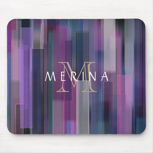 Monogramm mit glattem Muster personalisieren Mousepad (Vorne)