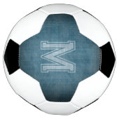 Monogramm mit grungy Chalkboard Blue Background Fußball (Gedreht)