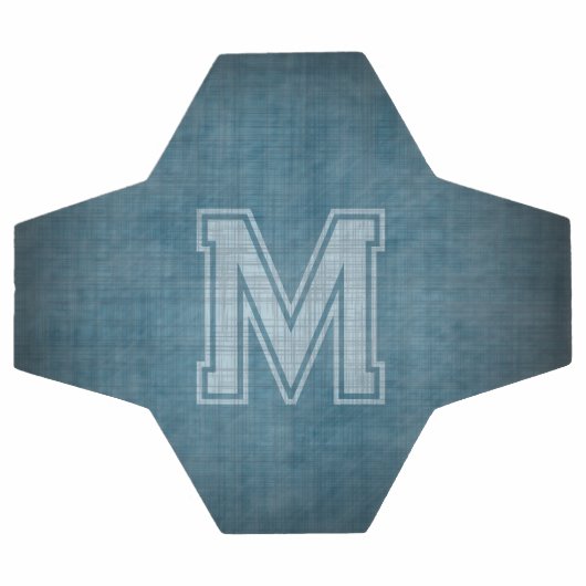 Monogramm mit grungy Chalkboard Blue Background Fußball (Flach)