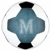 Monogramm mit grungy Chalkboard Blue Background Fußball (Vorderseite)