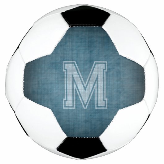 Monogramm mit grungy Chalkboard Blue Background Fußball (Vorderseite)