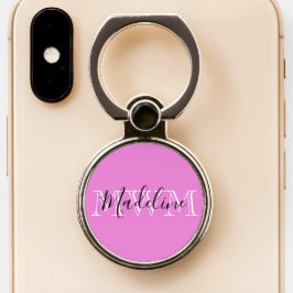 Monogramm mit heißen rosa und Name Handy Ring