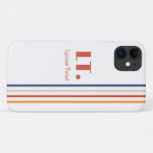 Monogramm mit horizontalen Streifen Case-Mate iPhone Hülle (Rückseite (Horizontal))