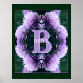 Monogramm mit Ihrem Anfangsbuchstaben Name Allium  Poster