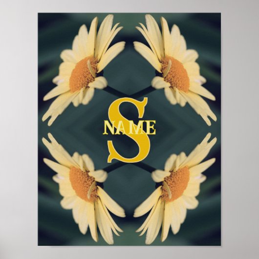 Monogramm mit Ihrem Anfangsbuchstaben Namen Daisy Poster (Vorne)