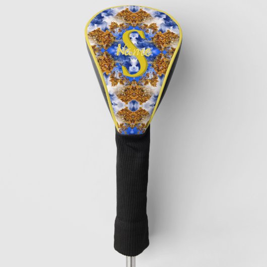 Monogramm mit Ihrem Anfangsbuchstaben Namen Farbig Golf Headcover (Vorderseite)