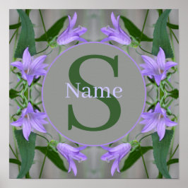 Monogramm mit Ihrem Anfangsbuchstaben Namen Lilien Poster