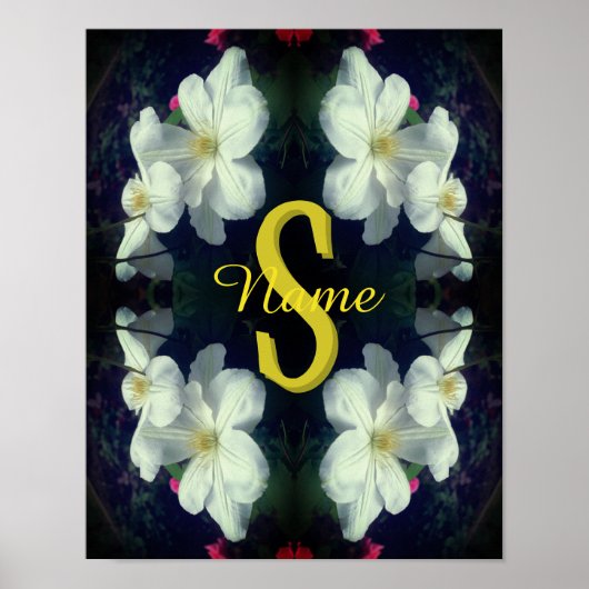 Monogramm mit Ihrem Anfangsbuchstaben und Namen Cl Poster (Vorne)