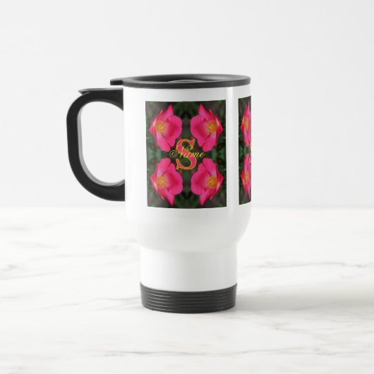 Monogramm mit Ihrem Anfangsbuchstaben und Namen, p Reisebecher (Links)