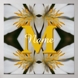 Monogramm mit Ihrem initialen Namen Blumen Persona Poster