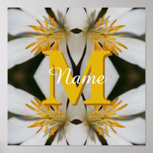 Monogramm mit Ihrem initialen Namen Blumen Persona Poster (Vorne)