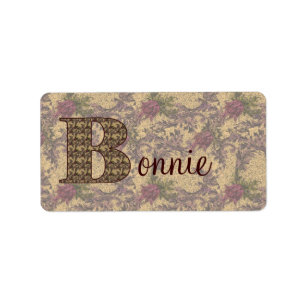 Monogramm mit Ihrem Namen Anfangsbuchstabe B Elega Adressaufkleber
