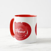 Monogramm mit Ihrem Namen Rose Florale Personalisi Tasse (Vorderseite Links)