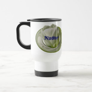 Monogramm mit Ihrem Namen Tulpen Blumen Personalis Reisebecher