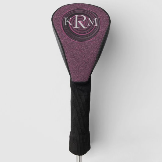 Monogramm mit Ihren Initialen Pflaumenwirbel Perso Golf Headcover (Vorderseite)