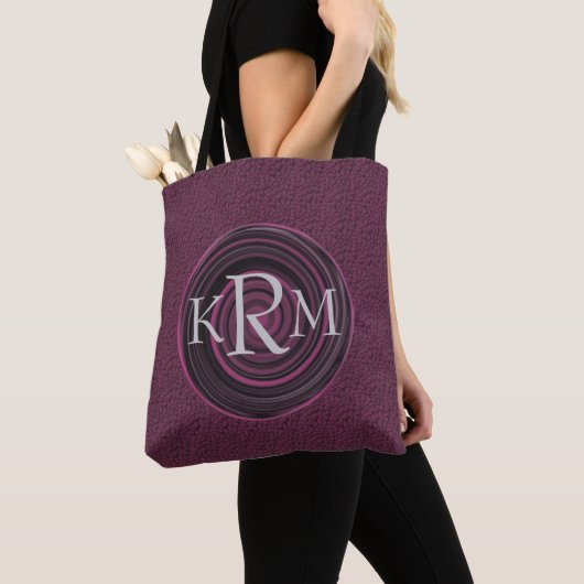 Monogramm mit Ihren Initialen Pflaumenwirbel Perso Tasche (Von Nahem)