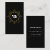 Monogramm mit Imitaten Gold beleuchtete Elemente Visitenkarte (Vorne/Hinten)